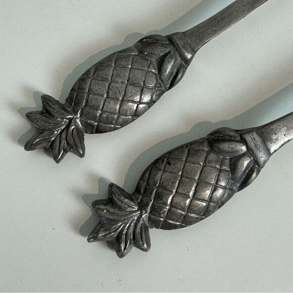 Pineapple Metal Serving Fork Spoon Set - Picture 2 of 5
